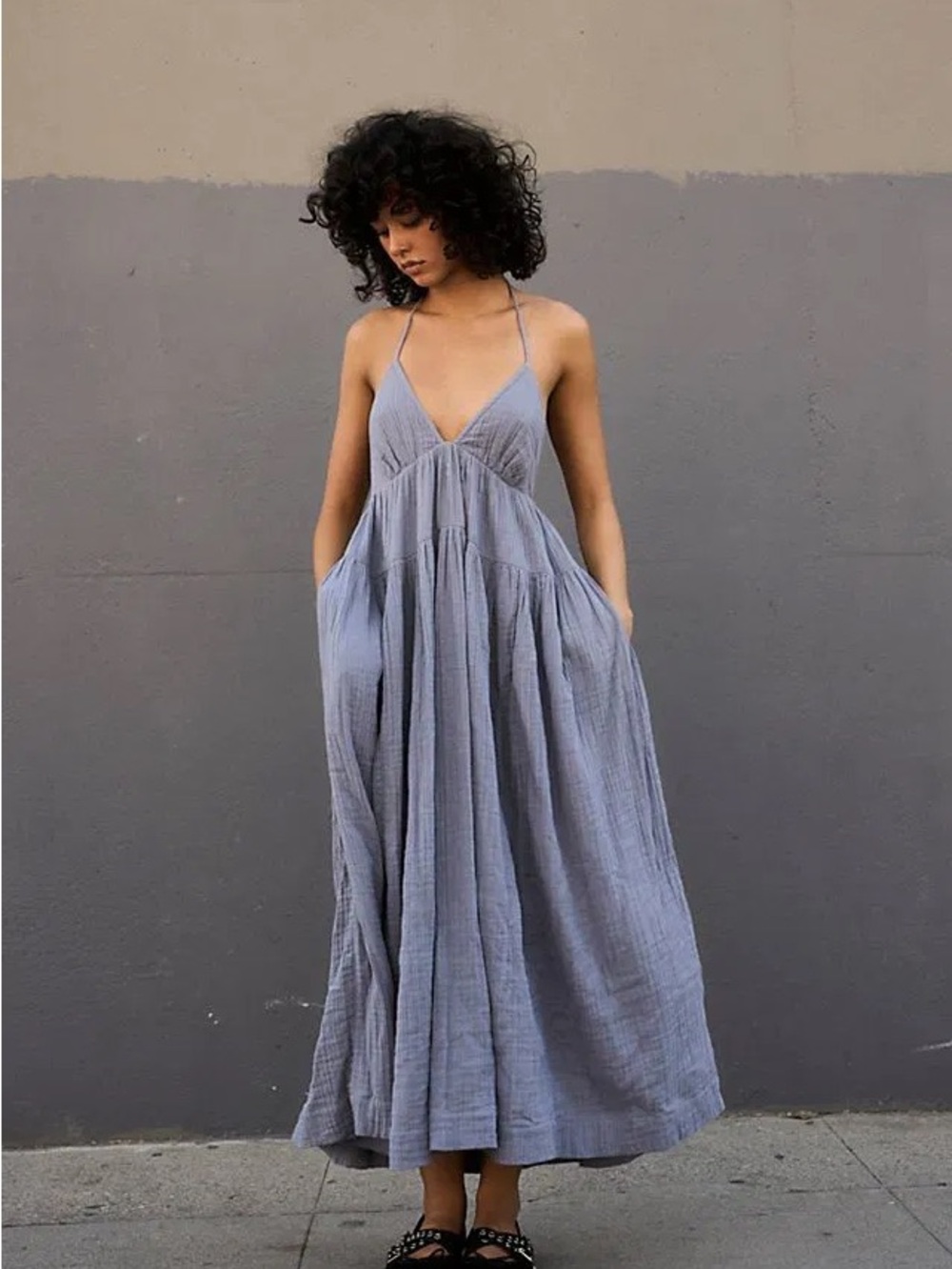 New Free People So Sprung Tiered Maxi Dress Set medium M 2 piece